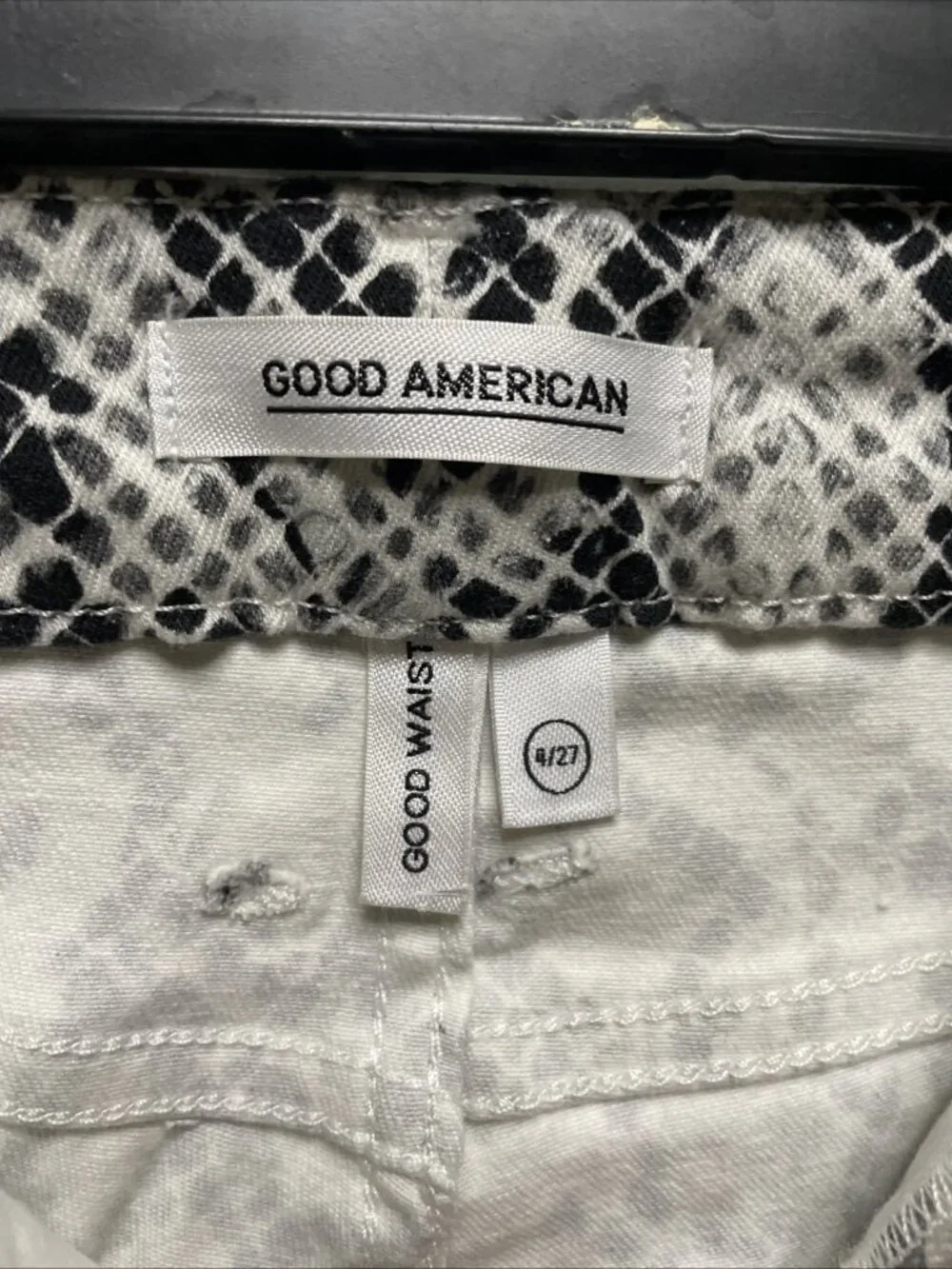 Good American Women’s Size 27 Animal Snake Print Skinny High Waist Denim Jeans